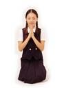Schoolgirl praying